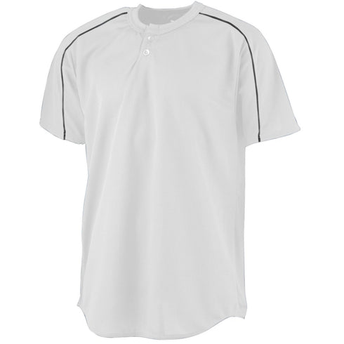 Augusta Sportswear Youth Wicking Two-Button Baseball Jersey (586-C), Color 'White/Black'