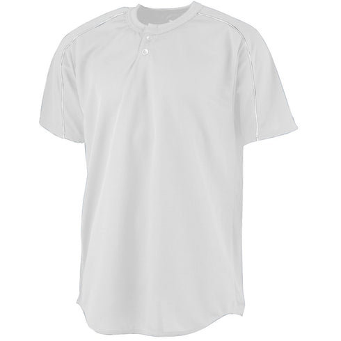 Augusta Sportswear Youth Wicking Two-Button Baseball Jersey (586-C), Color 'White/White'