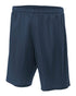 A4 Youth 6" Lined Tricot Mesh Short (NB5301), Color 'Navy'