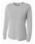 A4 Women's Long Sleeve Performance Crew, Sizes 2XL-4XL (NW3002), Color 'Silver'