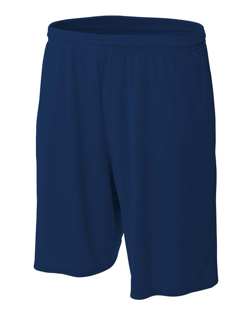 A4 9" Moisture Management Short with Side Pockets (N5338), Color 'Navy'