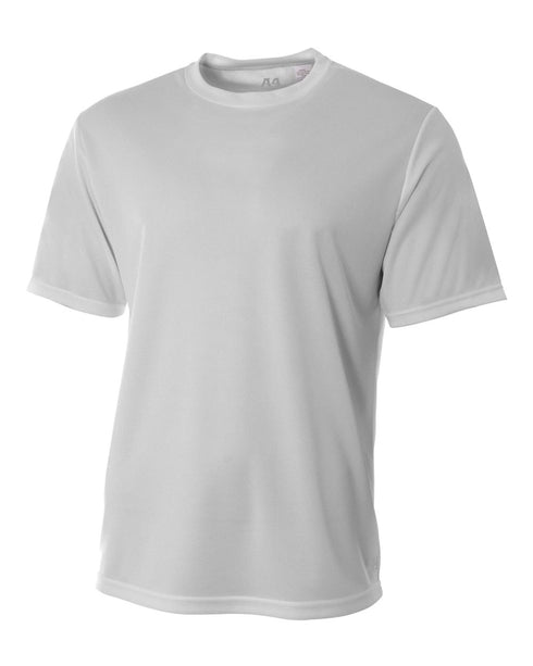 A4 Men's Short Sleeve Crew Birds Eye Mesh Tee (N3252), Color 'Silver'