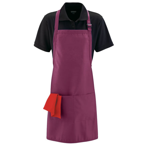 Augusta Sportswear Full Width Apron With Pockets (5965), Color 'Maroon'