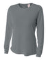 A4 Women's Long Sleeve Performance Crew, Sizes 2XL-4XL (NW3002), Color 'Graphite'