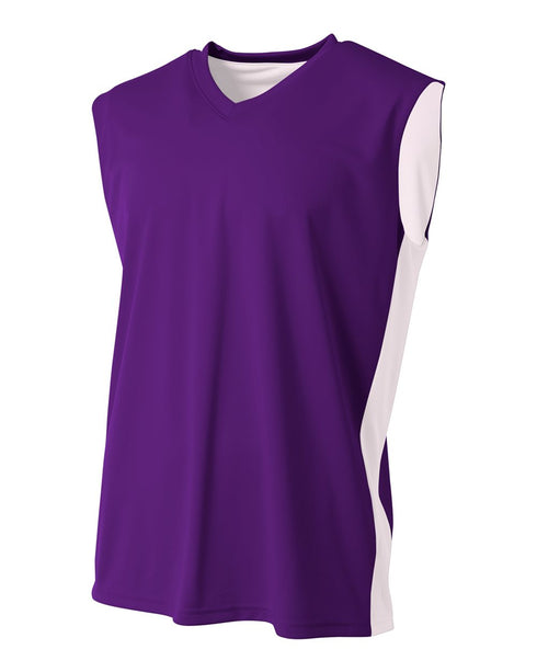 A4 Reversible Moisture Management Muscle (N2320), Color 'Purple/White'