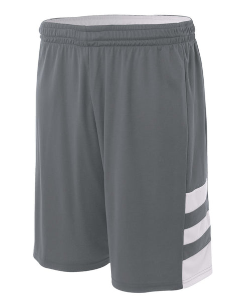 A4 10" Reversible Speedway Short (N5334), Color 'Graphite/White'