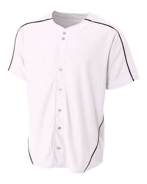 A4 Youth Warp Knit Baseball Jersey (NB4214), Color 'White/Black'