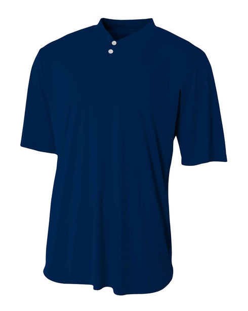 A4 Youth Tek 2-Button Henley (NB3143), Color 'Navy'