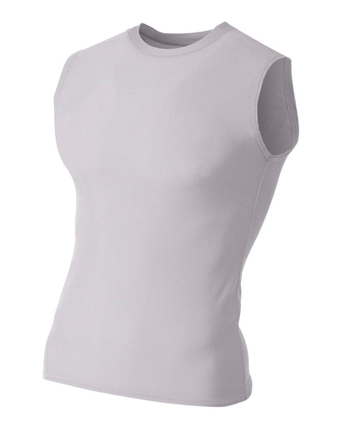 A4 Compression Muscle Tee (N2306), Color 'Silver'