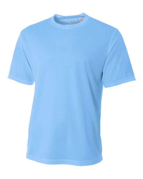 A4 Men's Short Sleeve Crew Birds Eye Mesh Tee (N3252), Color 'Light Blue'