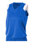 A4 Women's Moisture Management V-Neck Muscle (NW2340), Color 'Royal/White'