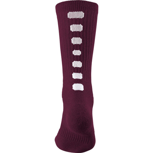 Augusta Sportswear Color Block Crew Sock (6091), Color 'Maroon/White'