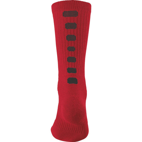 Augusta Sportswear Color Block Crew Sock (6091), Color 'Red/Black'