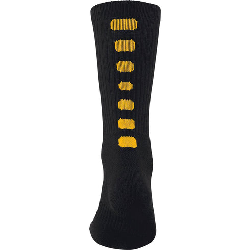 Augusta Sportswear Color Block Crew Sock (6091), Color 'Black/Gold'