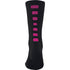 Augusta Sportswear Color Block Crew Sock (6091), Color 'Black/Power Pink'