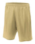 A4 Youth 6" Lined Tricot Mesh Short (NB5301), Color 'Vegas Gold'
