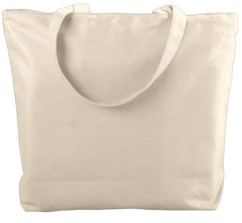 Augusta Sportswear Canvas Zipper Tote (611-C), Color 'Natural'