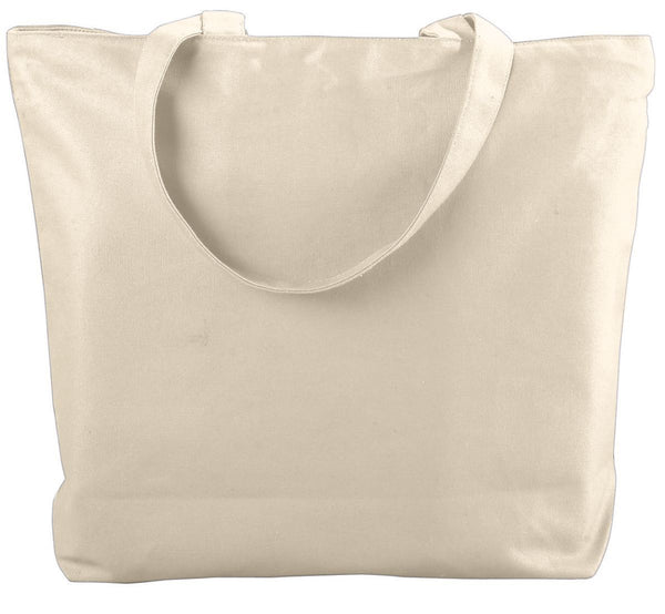 Augusta Sportswear Canvas Zipper Tote (611-C), Color 'Natural'
