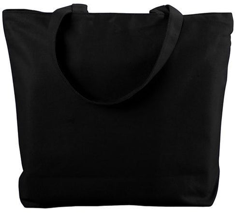 Augusta Sportswear Canvas Zipper Tote (611-C), Color 'Black'