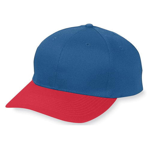 Augusta Sportswear Six-Panel Cotton Twill Low-Profile Cap (6204), Color 'Navy/Red'