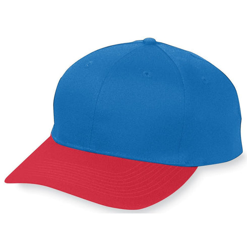 Augusta Sportswear Youth Six-Panel Cotton Twill Low-Profile Cap (6206), Color 'Royal/Red'