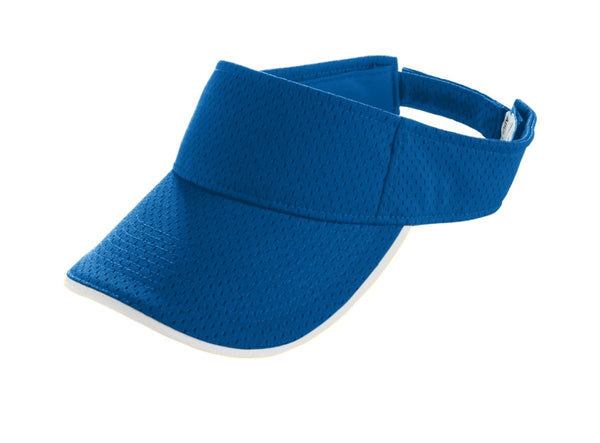 Augusta Sportswear Youth Athletic Mesh Two-Color Visor (6224), Color 'Royal/White'