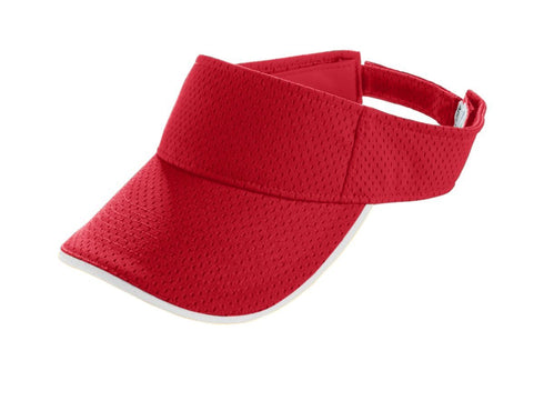 Augusta Sportswear Youth Athletic Mesh Two-Color Visor (6224), Color 'Red/White'