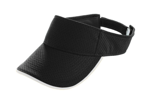 Augusta Sportswear Youth Athletic Mesh Two-Color Visor (6224), Color 'Black/White'