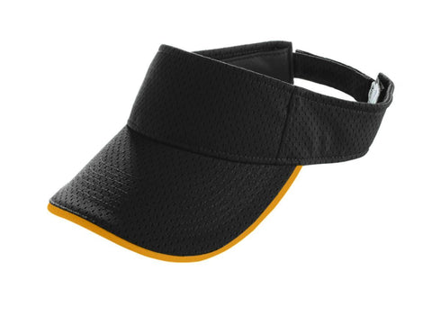 Augusta Sportswear Youth Athletic Mesh Two-Color Visor (6224), Color 'Black/Gold'