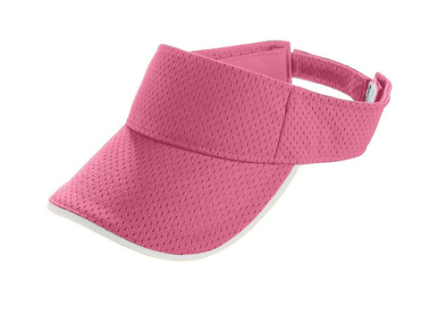 Augusta Sportswear Youth Athletic Mesh Two-Color Visor (6224), Color 'Pink/White'