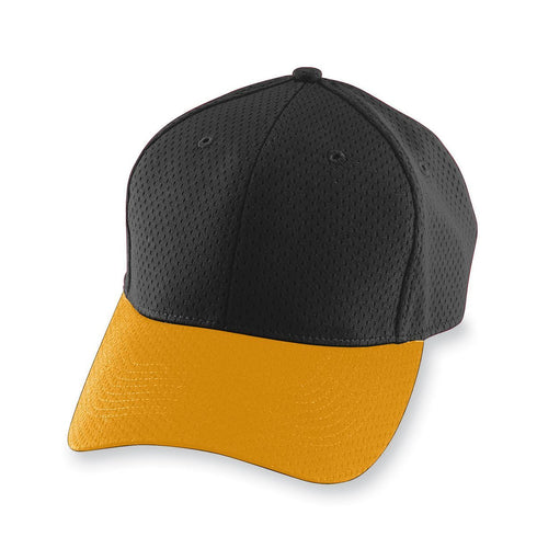 Augusta Sportswear Athletic Mesh Cap (6235), Color 'Black/Gold'