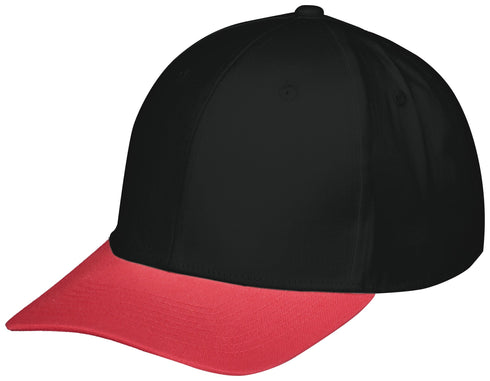 Augusta Sportswear Rally Cotton Twill Cap (6251), Color 'Black/Scarlet'