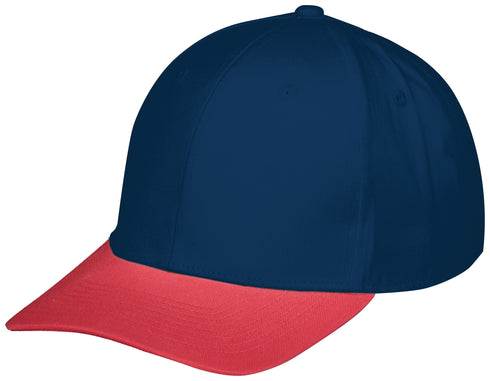 Augusta Sportswear Rally Cotton Twill Cap (6251), Color 'Navy/Scarlet'