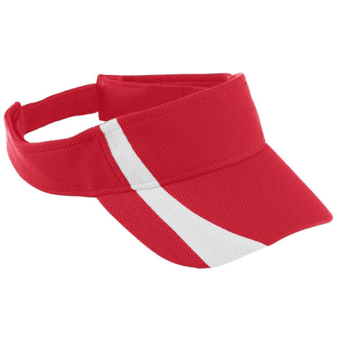 Augusta Sportswear Adjustable Wicking Mesh Two-Color Visor (6260), Color 'Red/White'