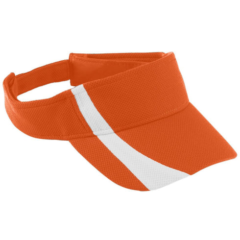 Augusta Sportswear Youth Adjustable Wicking Mesh Two-Color Visor (6261), Color 'Orange/White'
