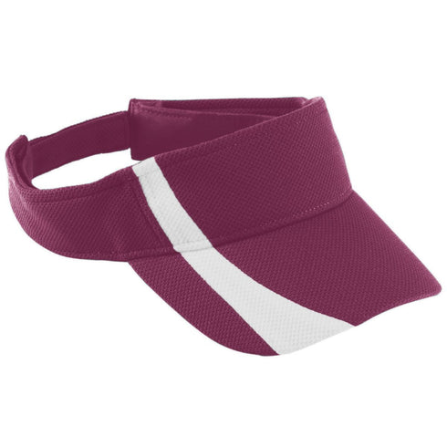 Augusta Sportswear Youth Adjustable Wicking Mesh Two-Color Visor (6261), Color 'Maroon/White'