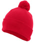 Pacific Headwear Knit Fold Over Pom-Pom Beanie (641K), Color 'Red'