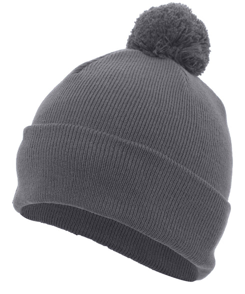 Pacific Headwear Knit Fold Over Pom-Pom Beanie (641K), Color 'Graphite'