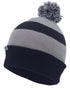 Pacific Headwear Knit Fold Over Pom-Pom Beanie (641K), Color 'NavySilverNavy'