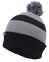 Pacific Headwear Knit Fold Over Pom-Pom Beanie (641K), Color 'BlackSilverBlack'