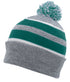 Pacific Headwear Knit Fold Over Pom-Pom Beanie (641K), Color 'HeatherKellyWhite'