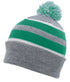 Pacific Headwear Knit Fold Over Pom-Pom Beanie (641K), Color 'HeatherTealWhite'