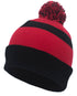 Pacific Headwear Knit Fold Over Pom-Pom Beanie (641K), Color 'BlackRedBlack'