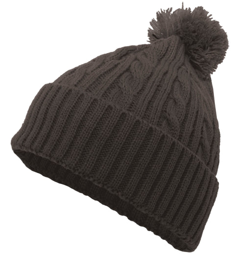 Pacific Headwear Cable Knit Pom-Pom Beanie