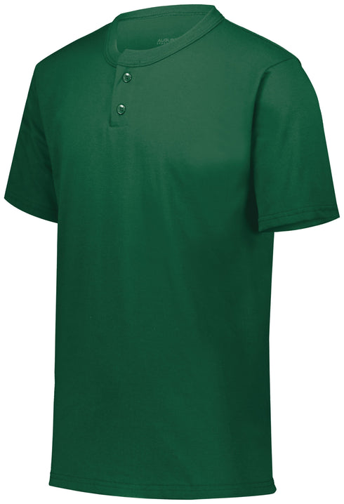 Augusta Sportswear Youth 2-Button Baseball Jersey (644-C), Color 'Dark Green'