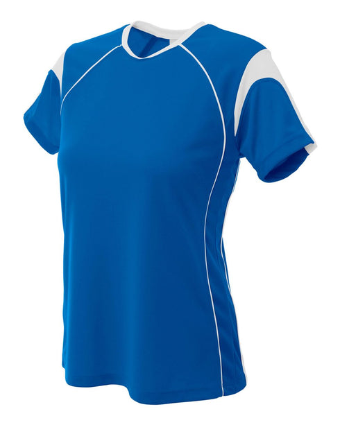 A4 Womens Color Blocked Pullover Top (NW3260), Color 'Royal/White'