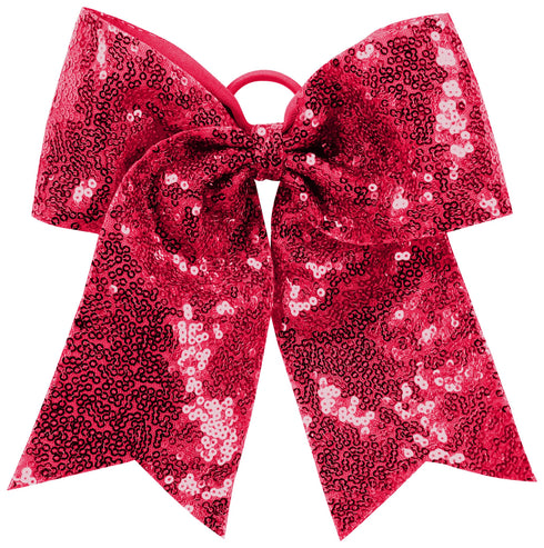 Augusta Sportswear Sequin Cheer Hair Bow (6702), Color 'Red'
