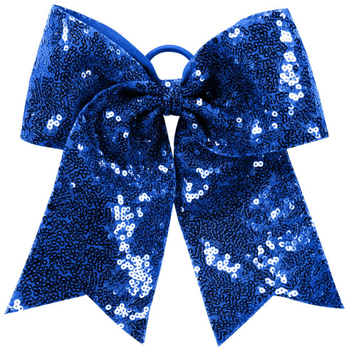 Augusta Sportswear Sequin Cheer Hair Bow (6702), Color 'Navy'