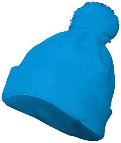 Augusta Sportswear Pom Beanie (6816), Color 'Power Blue'
