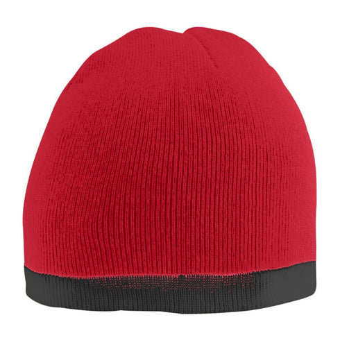 Augusta Sportswear Two-Tone Knit Beanie (6820), Color 'Red/Black'